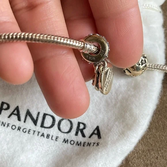 Authentic Pandora Bracelet with 3 Charms Limited Edition - Picture 11 of 16